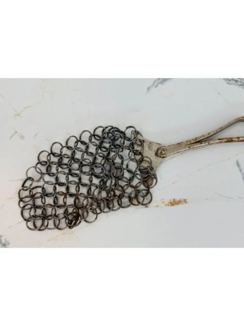 Vintage Antique Chainmail Pot Scrubber & Cast Iron Skillet Cleaner